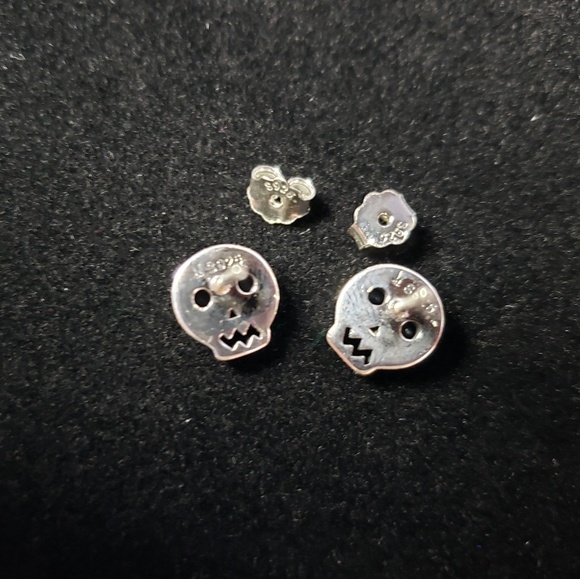 925 Sterling Silver Skull Halloween Cute Skeleton - Picture 5 of 8